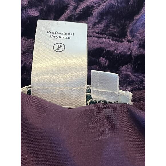 Coldwater Creek Purple Cardigan Jacket SZ M Velvet Button Uo Cropped Embellished - Picture 9 of 10